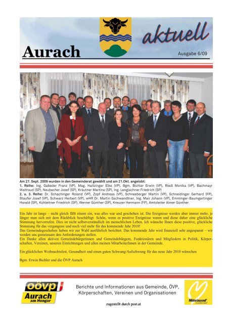 Der Volks- und Brauchtumsverein - ÖVP Aurach