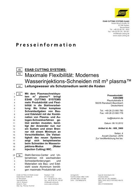 Zur vollständigen Pressemitteilung - EuroBLECH 2012