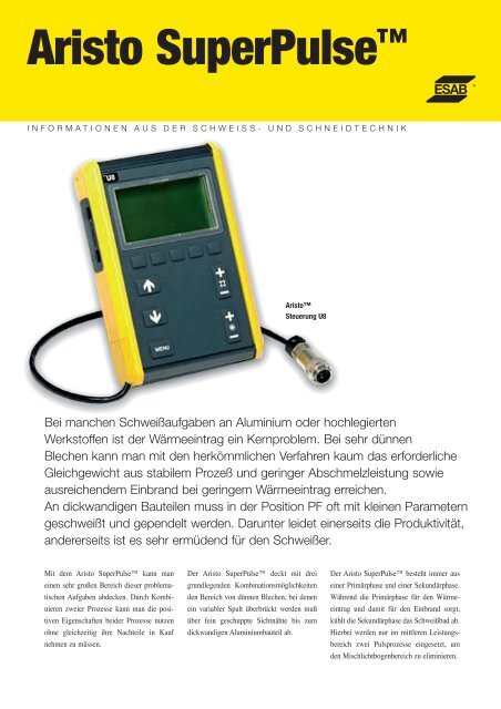 Aristo SuperPulse™ - Kaack Schweißtechnik GmbH