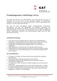 Produktingenieur Schleifringe (m/w) - GAT Gesellschaft für ...