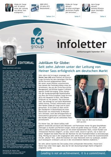 Hier finden Sie unseren Infoletter vom II. Quartal - Globe Air Cargo