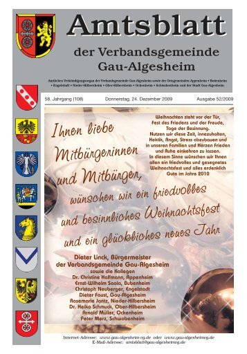 amtlicher teil - Verbandsgemeinde Gau-Algesheim