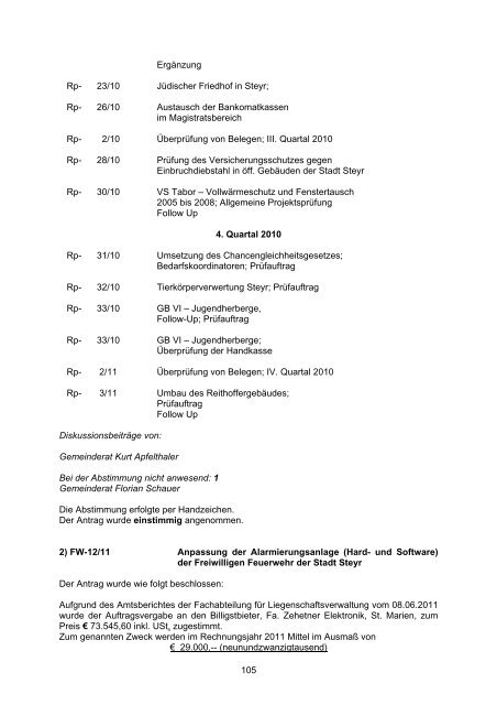 98 PROTOKOLL über die 14. ordentliche Sitzung des ... - RiS GmbH