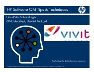 HP Software OM Tips & Techniques