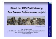 Das Bremer Ballastwasserprojekt - GAUSS mbH