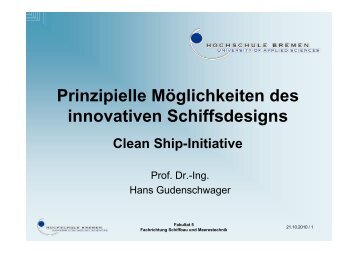 Prinzipielle Möglichkeiten des innovativen Schiffsdesigns