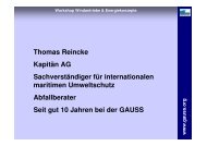 Thomas Reincke Kapitän AG Sachverständiger für ... - GAUSS mbH