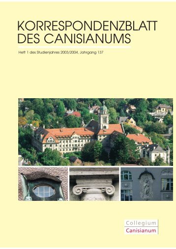 KORRESPONDENZBLATT DES CANISIANUMS