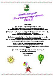 Ferienprogramm 2012 - Gaiberg