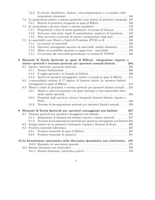 Teoria Spettrale in Spazi di Hilbert e Struttura Matematica delle ... - Infn