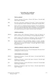 Curriculum - Facoltà di Giurisprudenza - Università degli Studi di ...