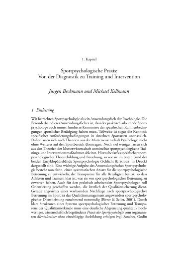 Sportpsychologische Praxis: Von der Diagnostik zu ... - Hogrefe