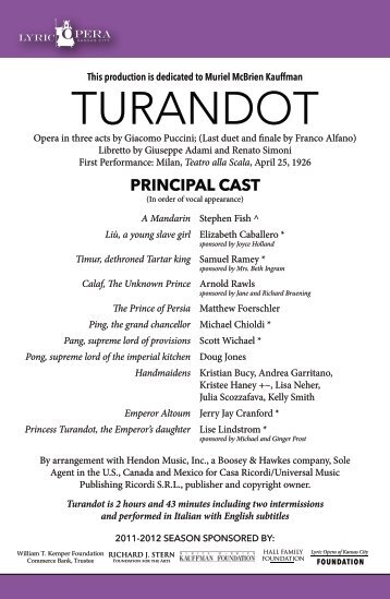 TurandoT - Lyric Opera of Kansas City