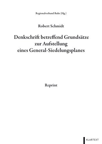 Denkschrift betreffend Grundsätze zur Aufstellung ... - Robert Schmidt