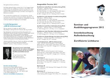 Seminar- und Ausbildungsprogramm 2012 ... - Philips