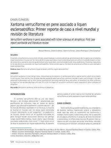 Xantoma verruciforme en pene asociado a liquen escleroatrófico ...