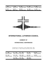 ILC Conferences Summary - International Lutheran Council