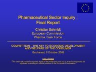 Pharmaceutical Sector Inquiry : Final Report