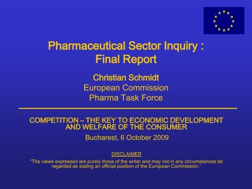 Pharmaceutical Sector Inquiry : Final Report