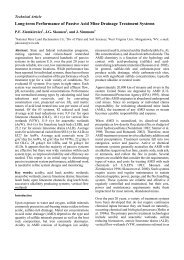 Long-term Performance of passive Acid Mine Drainage Treatment ...