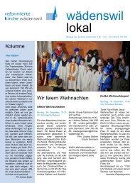 wädenswil lokal - ref. Kirchgemeinde Wädenswil