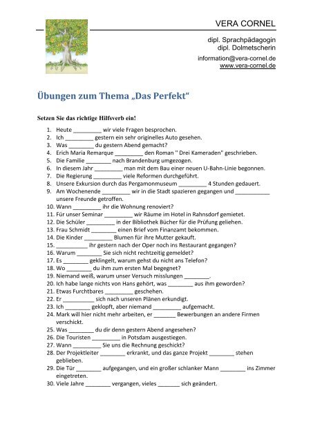 Perfekt Deutsch übungen