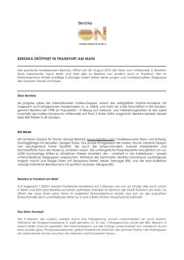 BERSHKA ERÖFFNET IN FRANKFURT AM MAIN - Agency V