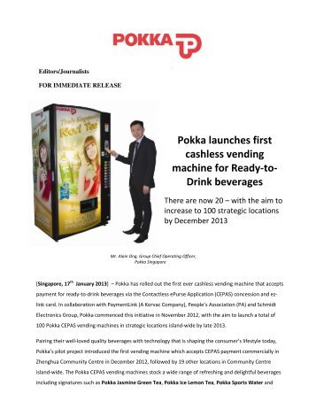 Pokka launches first cashless vending machine for ... - EzRewards