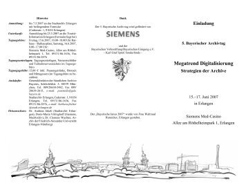 Megatrend Digitalisierung - Die Staatlichen Archive in Bayern