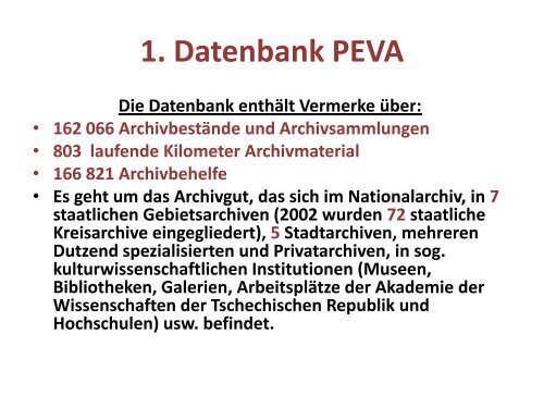 "Die tschechischen Archive im Web. Digitale Quellen zur ...
