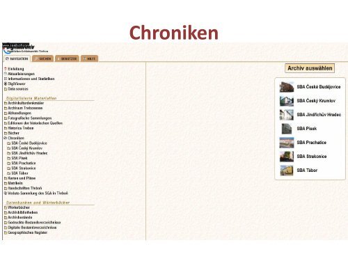 "Die tschechischen Archive im Web. Digitale Quellen zur ...