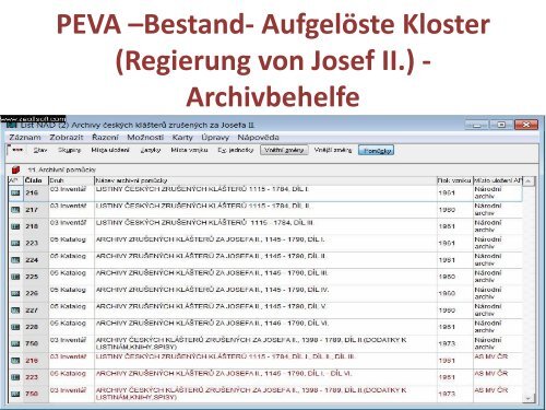 "Die tschechischen Archive im Web. Digitale Quellen zur ...