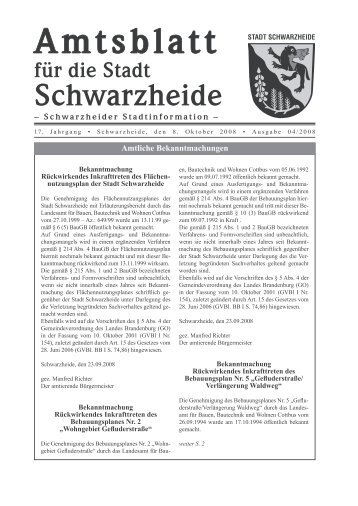 Amtsblatt für die Stadt Schwarzheide