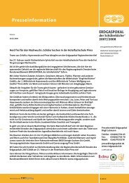 2007/2008 Presseinformation - Erdgaspokal der Schülerköche