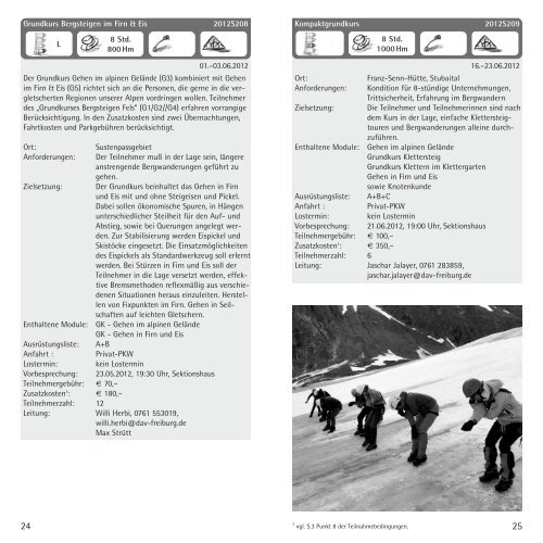 alpines ausbildungs- und tourenprogramm - Deutscher Alpenverein ...