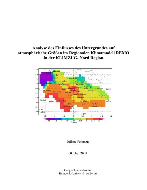 Thema: Analyse des Einflusses des Untergrundes ... - Model & Data