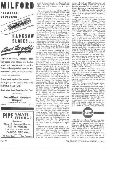 Selected Articles from "The Mining Journal" 1944 ... - Vredenburgh