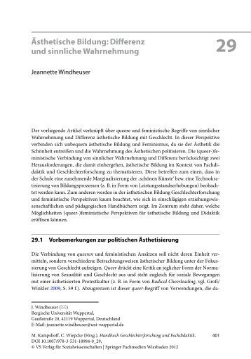 Ästhetische Bildung - Erziehungswissenschaft - Bergische ...