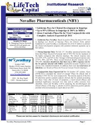 NovaBay Pharmaceuticals (NBY) - LifeTech Capital