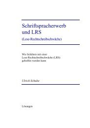 Schriftspracherwerb und LRS - Lösungen - CPOS