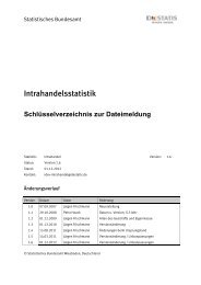 Intrahandelsstatistik; Schlüsselverzeichnis zur Dateimeldung