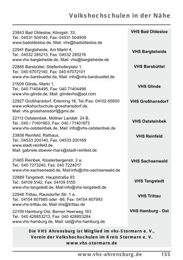 Volkshochschulen in der Nähe - VHS Ahrensburg