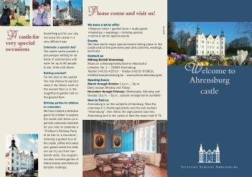 Flyer "Welcome to Ahrensburg Castle" - Schloss Ahrensburg