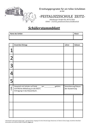 Schreiben, Protokolle und Formulare - Pestalozzischule Zeitz