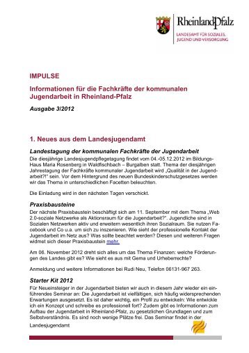Impuls-Newsletter - Jugend.rlp.de - in Rheinland-Pfalz