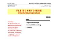 F L E I S C H H Y G I E N E - Fachbereich 10 - Veterinärmedizin