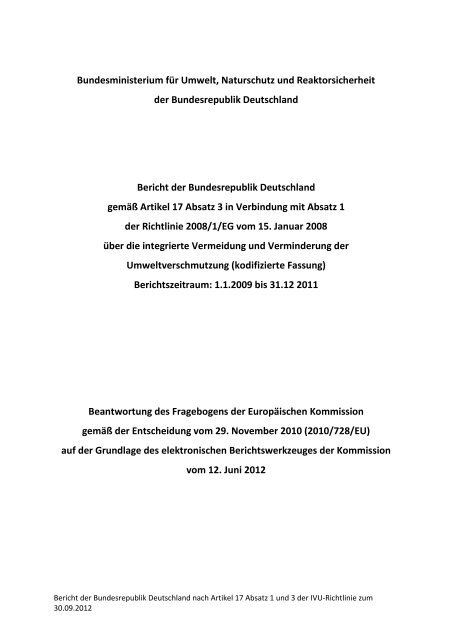 Bericht 2009 – 2011 PDF / 4,60 MB - Beste verfügbare Techniken ...