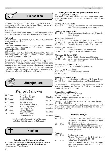 Mitteilungsblatt 17.01.2013 - Hausach