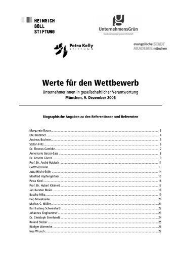 Werte für den Wettbewerb - UnternehmensGrün