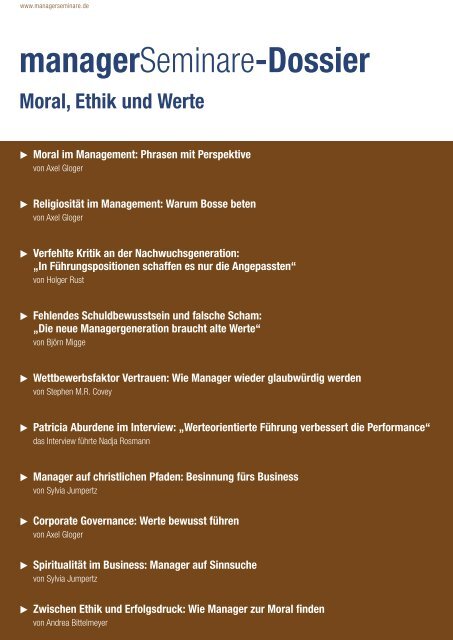 Moral, Ethik und Werte - Georg-W. Moeller